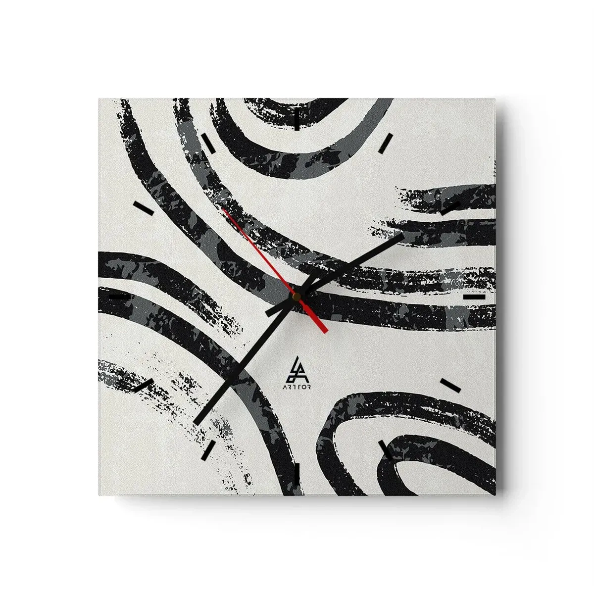 Wanduhr - Glasuhr - Bei Hälfte angehalten - 40x40 cm