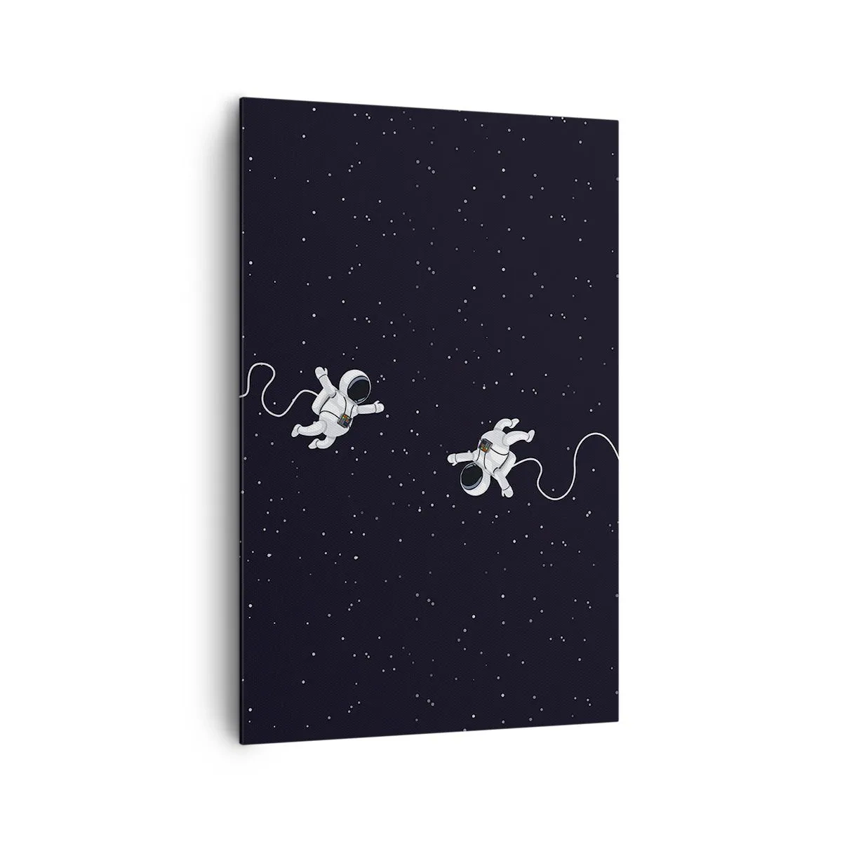 Bild auf Leinwand - Leinwandbild - Astronauten schweben im Weltraum vor dem Hintergrund der Sterne - 80x120cm - Kosmischer Tanz - Moderne Wanddekoration für Wohnzimmer und Schlafzimmer ARTTOR