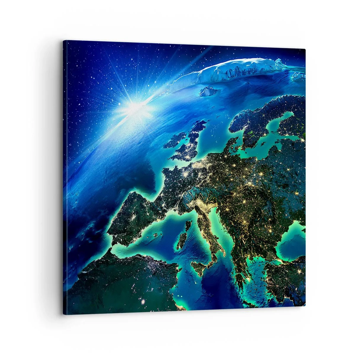 Bild auf Leinwand - Leinwandbild - Funkelndes Europa - 60x60 cm