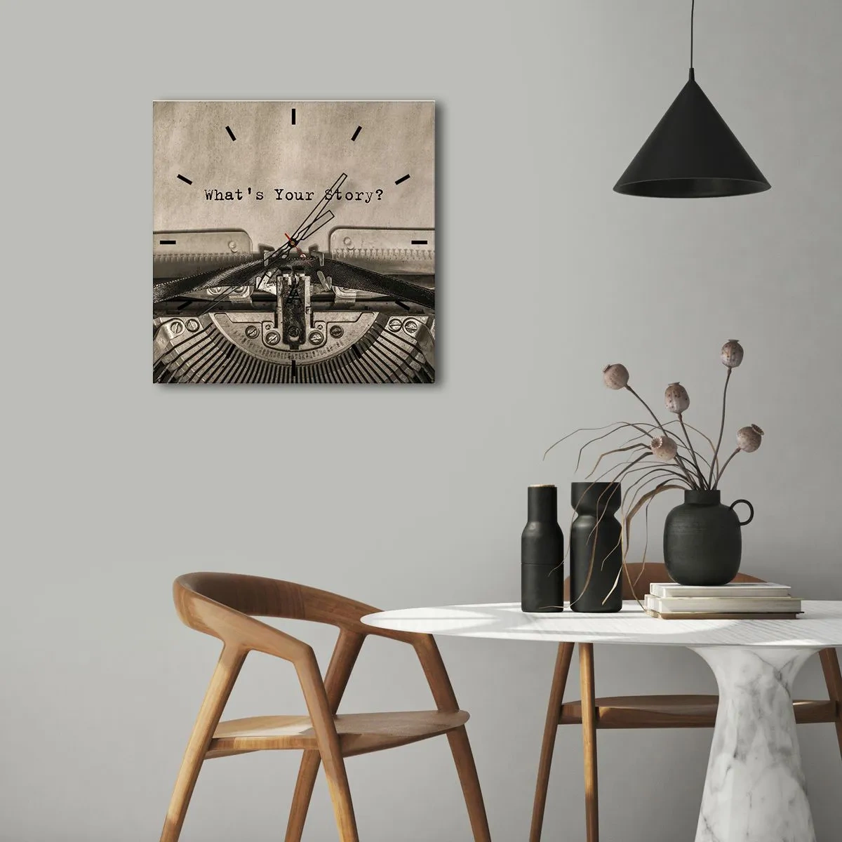 Wanduhr - Glasuhr - Erzähl es mir - 40x40 cm