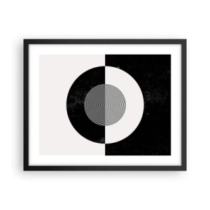 Poster in einem schwarzem Rahmen - Harmonie in Schwarz und Weiß - 50x40 cm