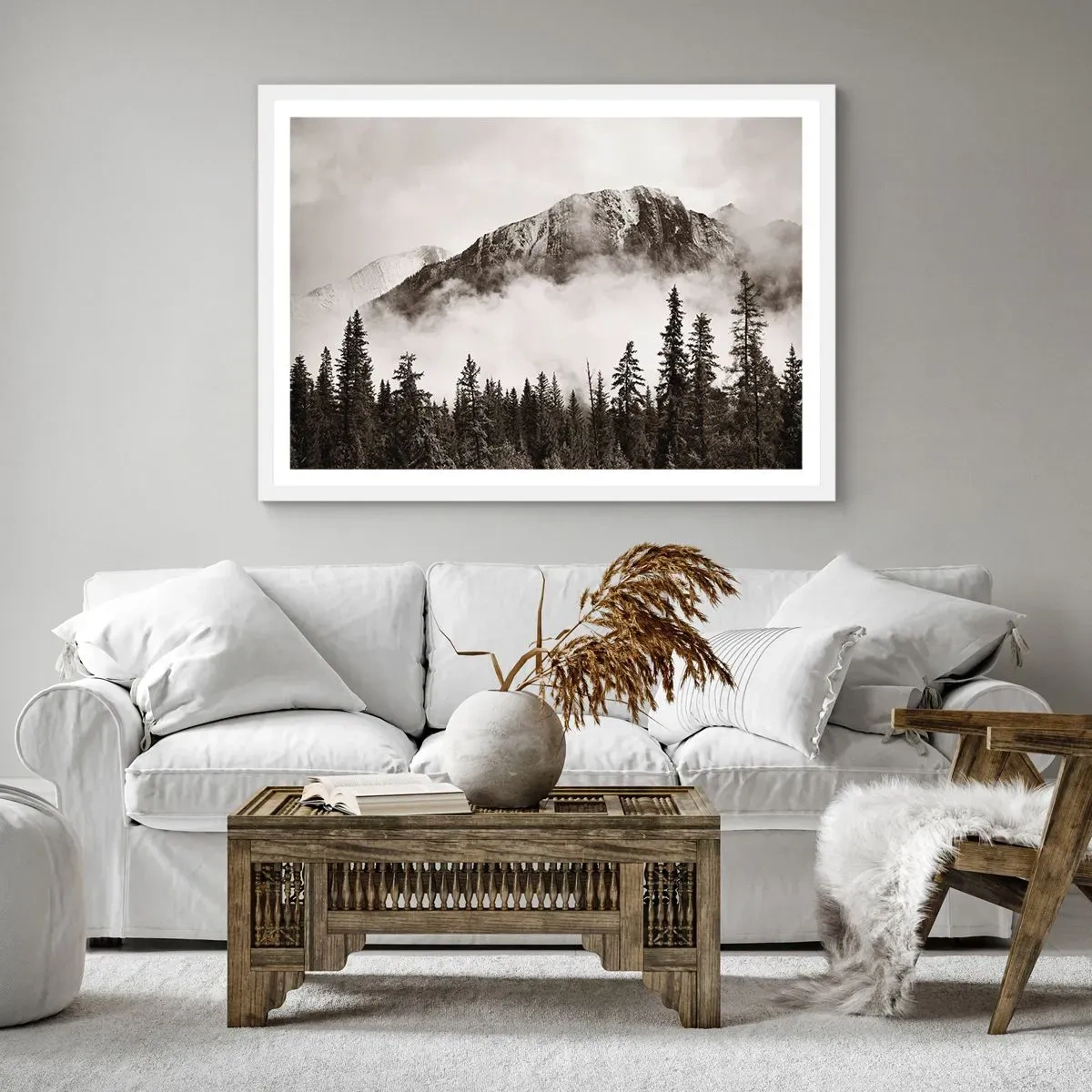 Poster in einem weißen Rahmen - Lineal aus Granit - 50x40 cm