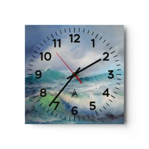 Wanduhr - Glasuhr - Der wind heulte mit Triumph - 30x30 cm