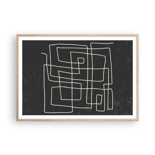 Poster in einem Rahmen aus heller Eiche - Nicht so einfach - 100x70 cm