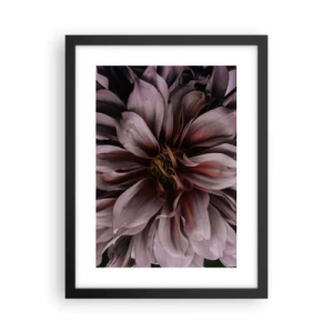 Poster in einem schwarzem Rahmen - Ein Blumenherz - 30x40 cm