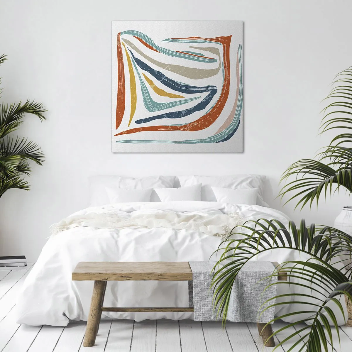 Bild auf Leinwand - Leinwandbild - Abstraktion mit einem freundlichen Lächeln - 60x60 cm