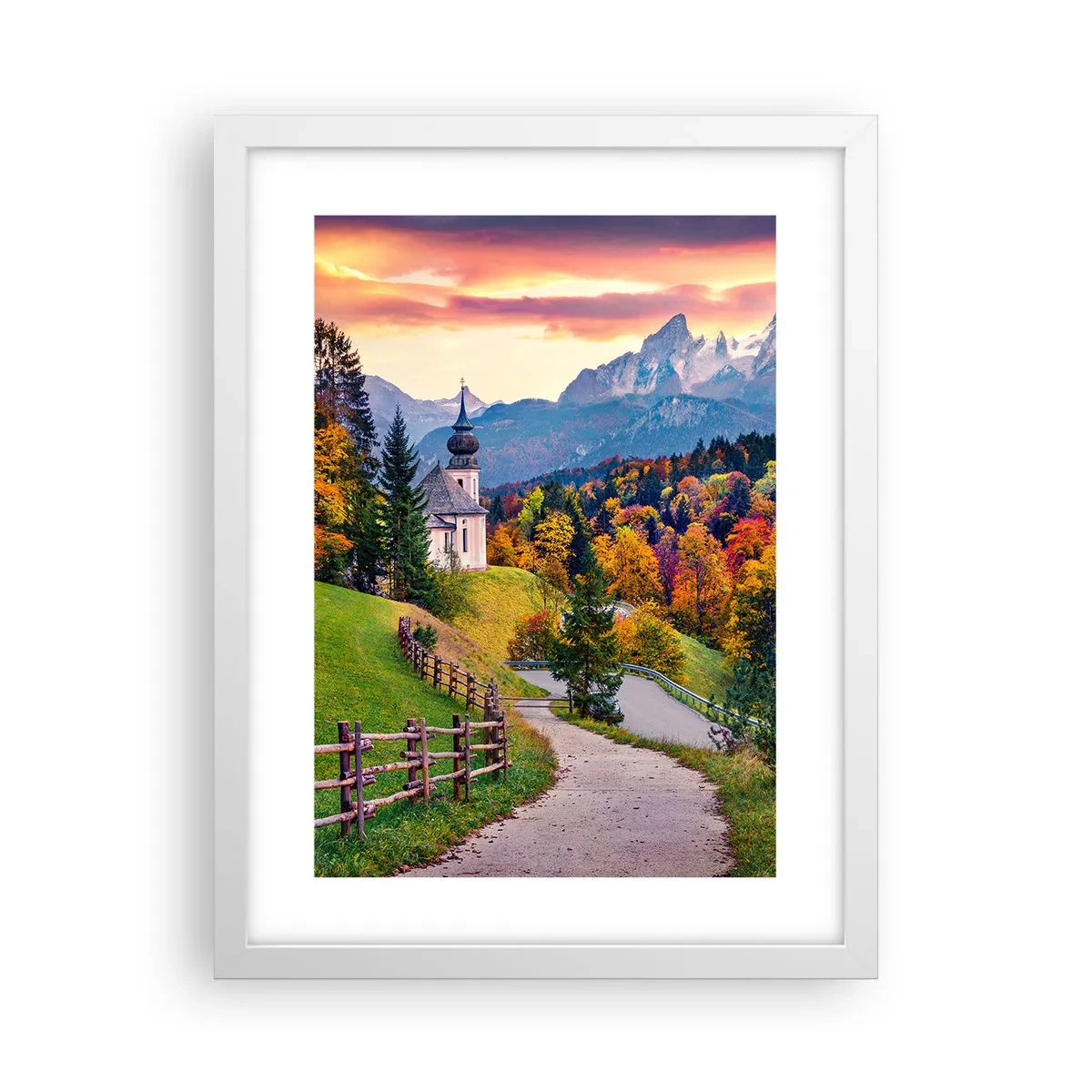 Poster in einem weißen Rahmen - Landschaftsartige Malerei - 30x40 cm