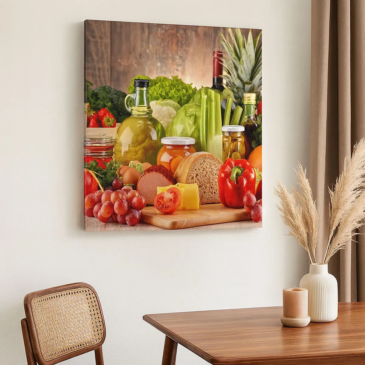 Bild auf Leinwand - Leinwandbild - Geräuchert, gebacken und eingelegt - 30x30 cm