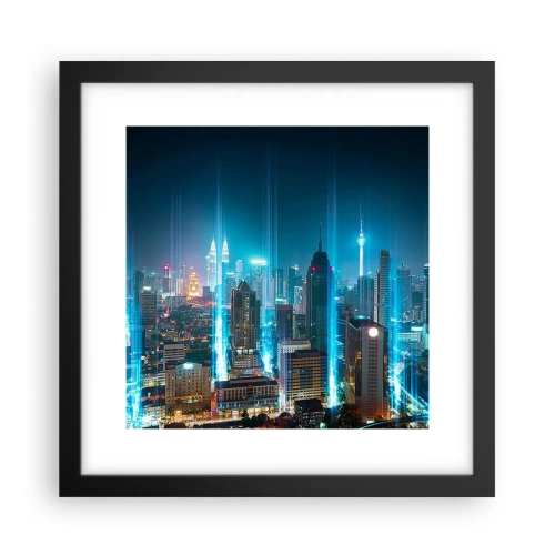 Poster in einem schwarzem Rahmen - Auf Berliner Art gegen den Himmel - 30x30 cm