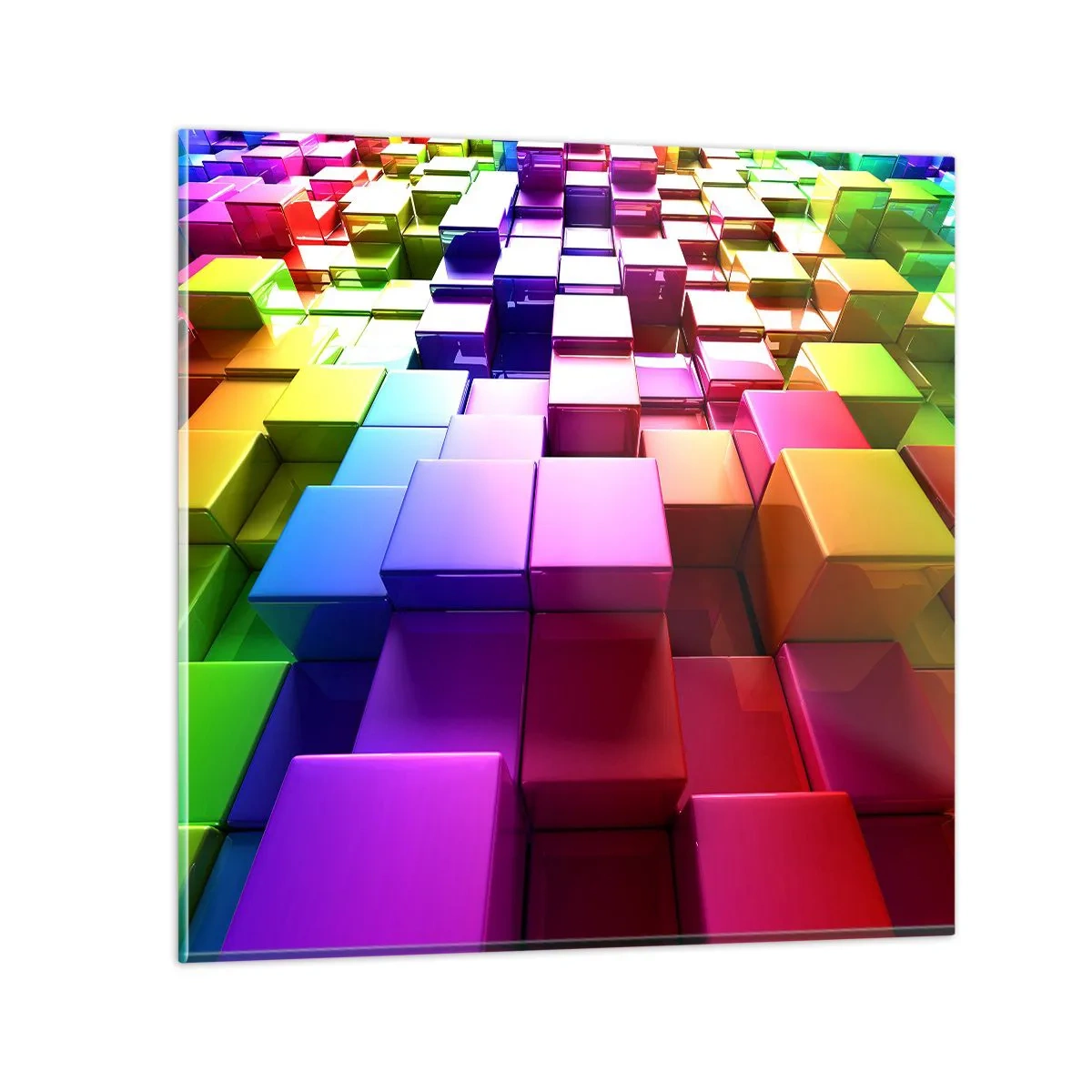 Glasbild - Bild auf glas - Op-Art gemeinsam im Team - 40x40 cm