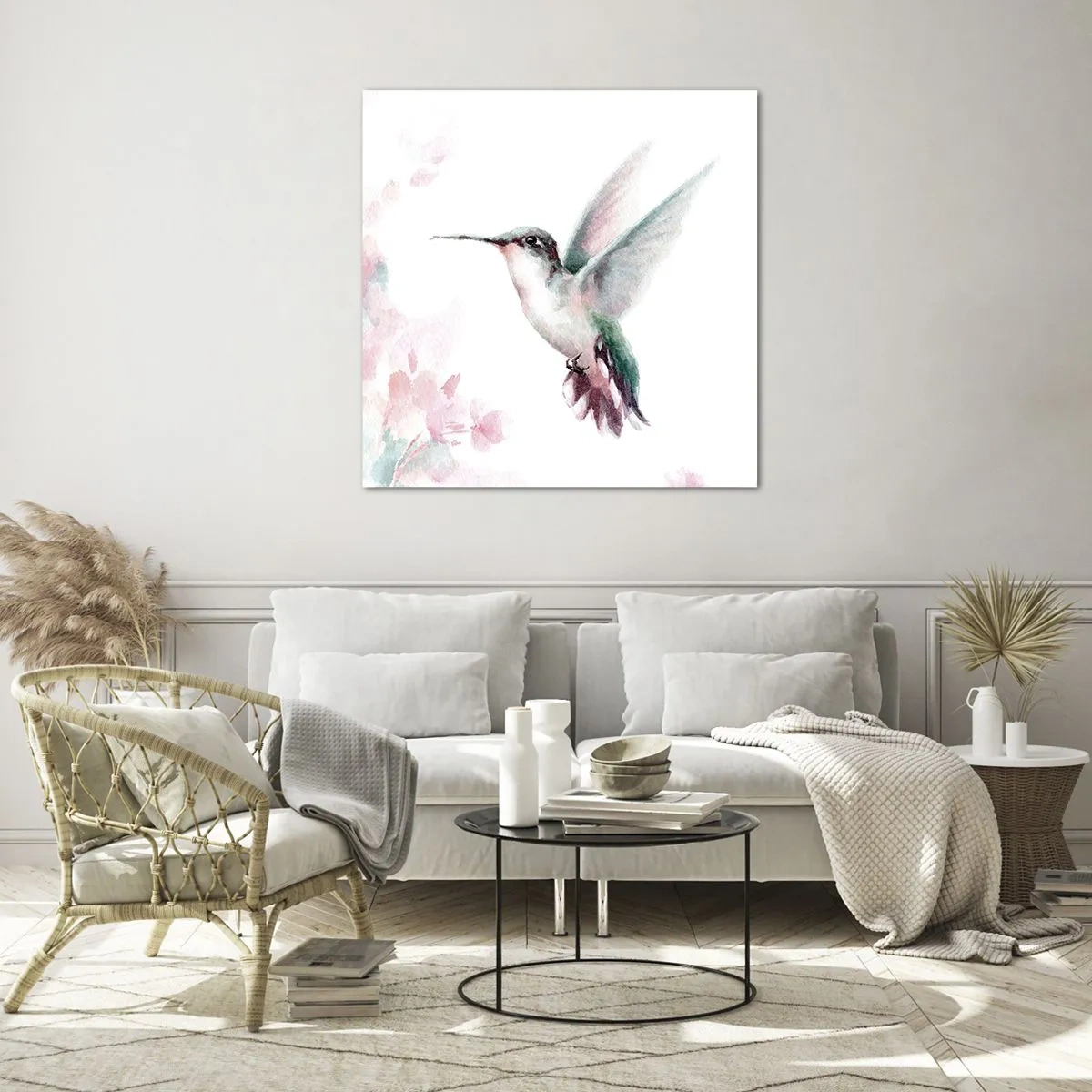 Glasbild - Bild auf glas - Im Flattern gehalten - 70x70 cm