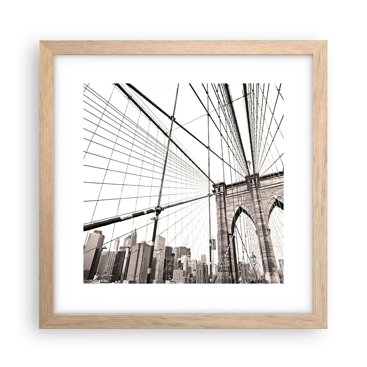 Poster in einem Rahmen aus heller Eiche - New Yorker Kathedrale - 30x30 cm