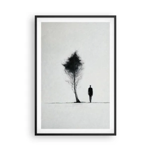 Poster in einem schwarzem Rahmen - Wir wandern alle - 61x91 cm