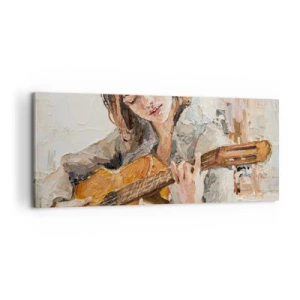 Bild auf Leinwand - Leinwandbild - Konzert für Gitarre und Mädchenherz - 100x40 cm