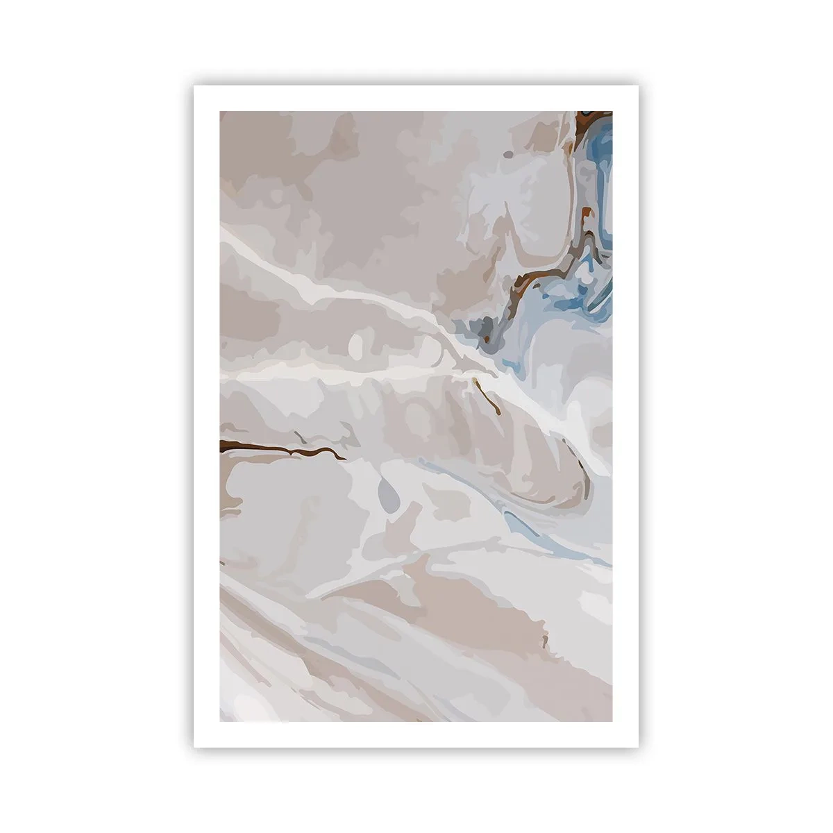 Poster - Blau schlängelt sich unter dem Weiß - 61x91 cm