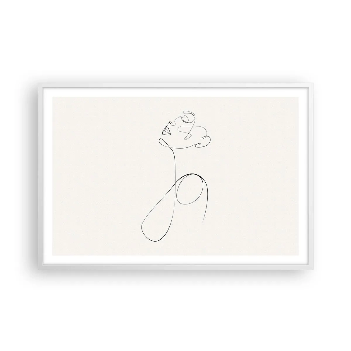 Poster in einem weißen Rahmen - Versunken in Träumen - 91x61 cm