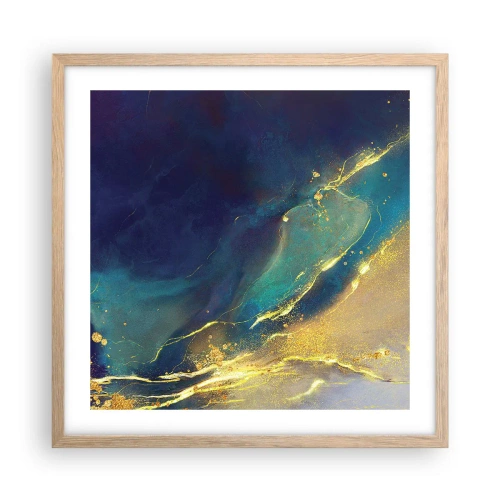 Poster in einem Rahmen aus heller Eiche - Der goldene Teich - 50x50 cm