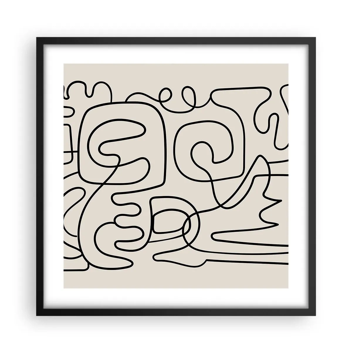 Poster in einem schwarzem Rahmen - Folge der Spur - 50x50 cm