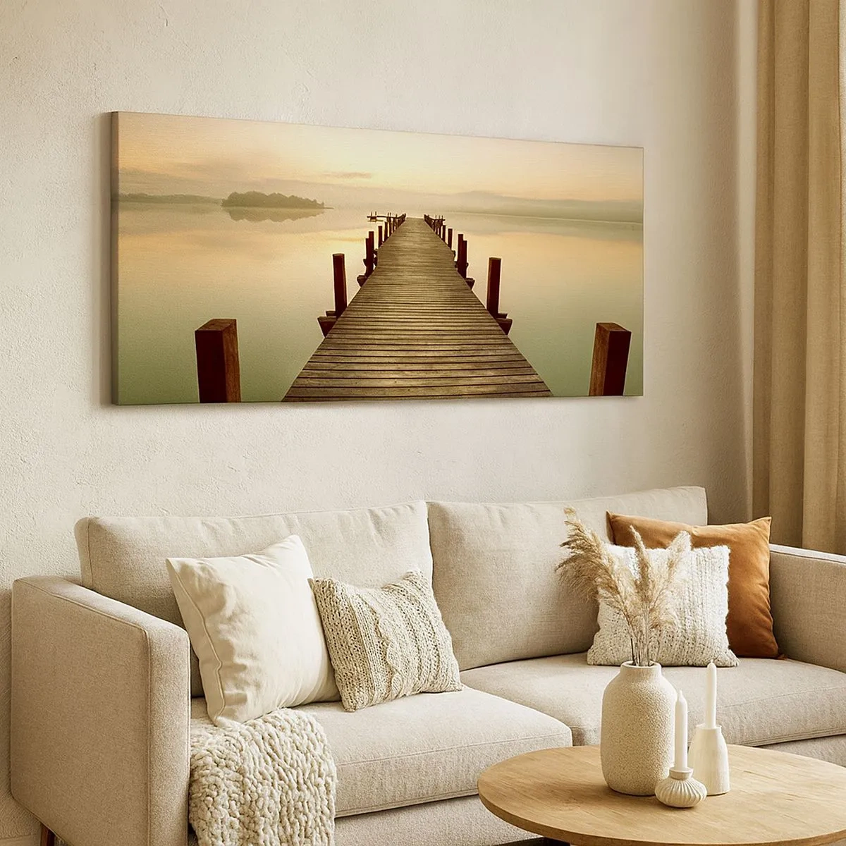 Bild auf Leinwand - Leinwandbild - Tagesanbruch, Morgendämmerung, Licht - 100x40 cm