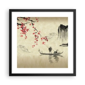 Poster in einem schwarzem Rahmen - Im Land der blühenden Kirschbäume - 40x40 cm