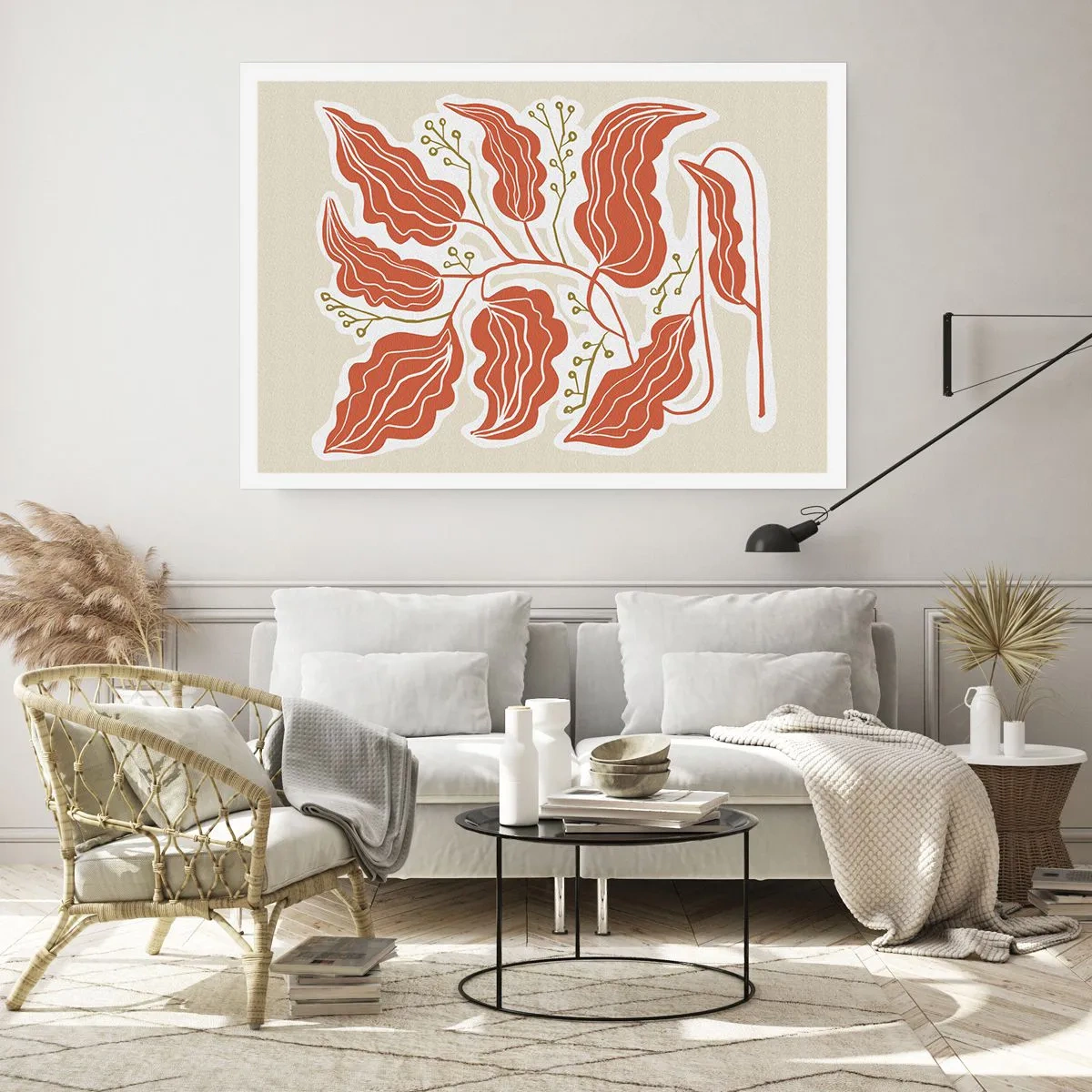Poster - Im Folkstil und korallenartig - 91x61 cm