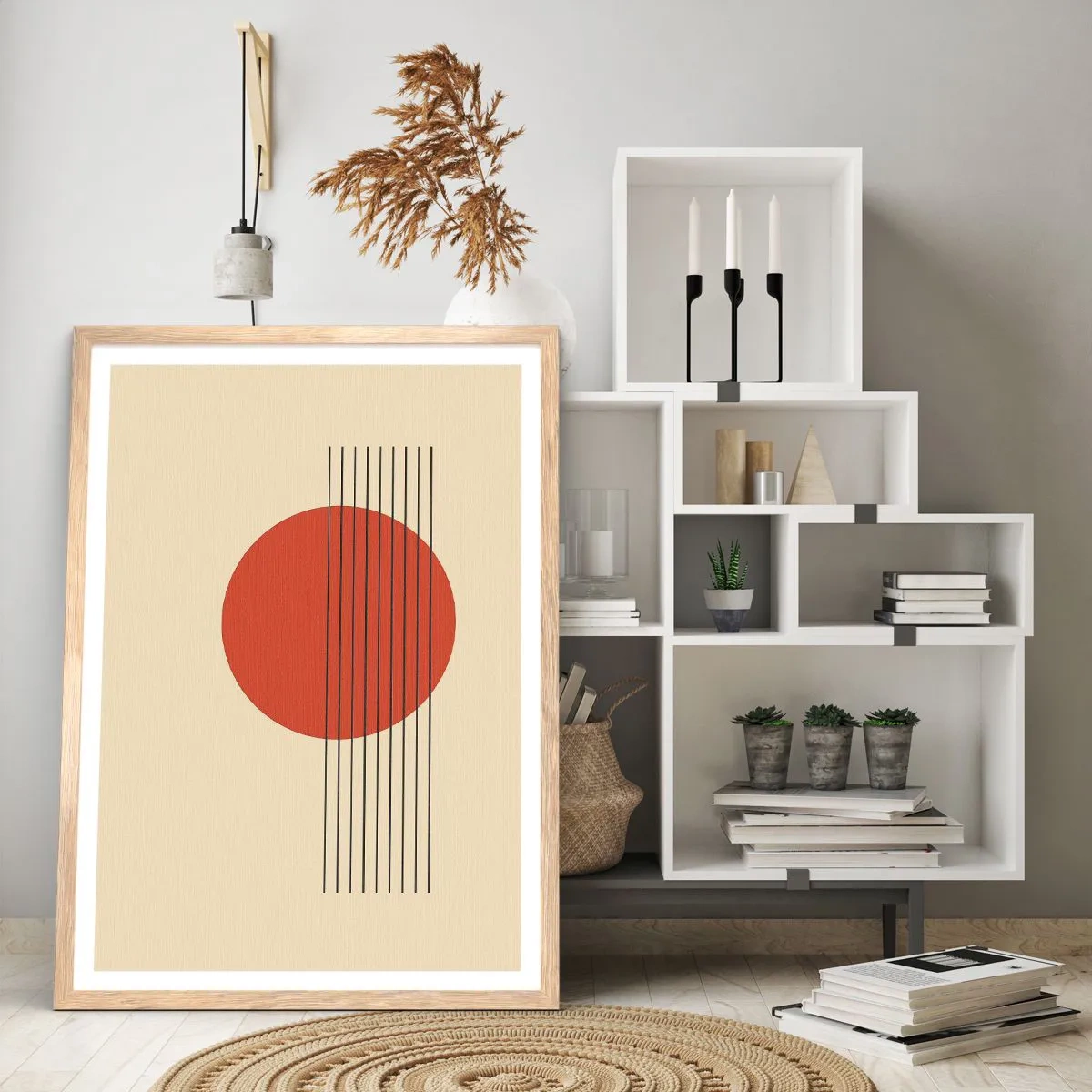 Poster in einem Rahmen aus heller Eiche - Immer wieder und weiter - 40x50 cm