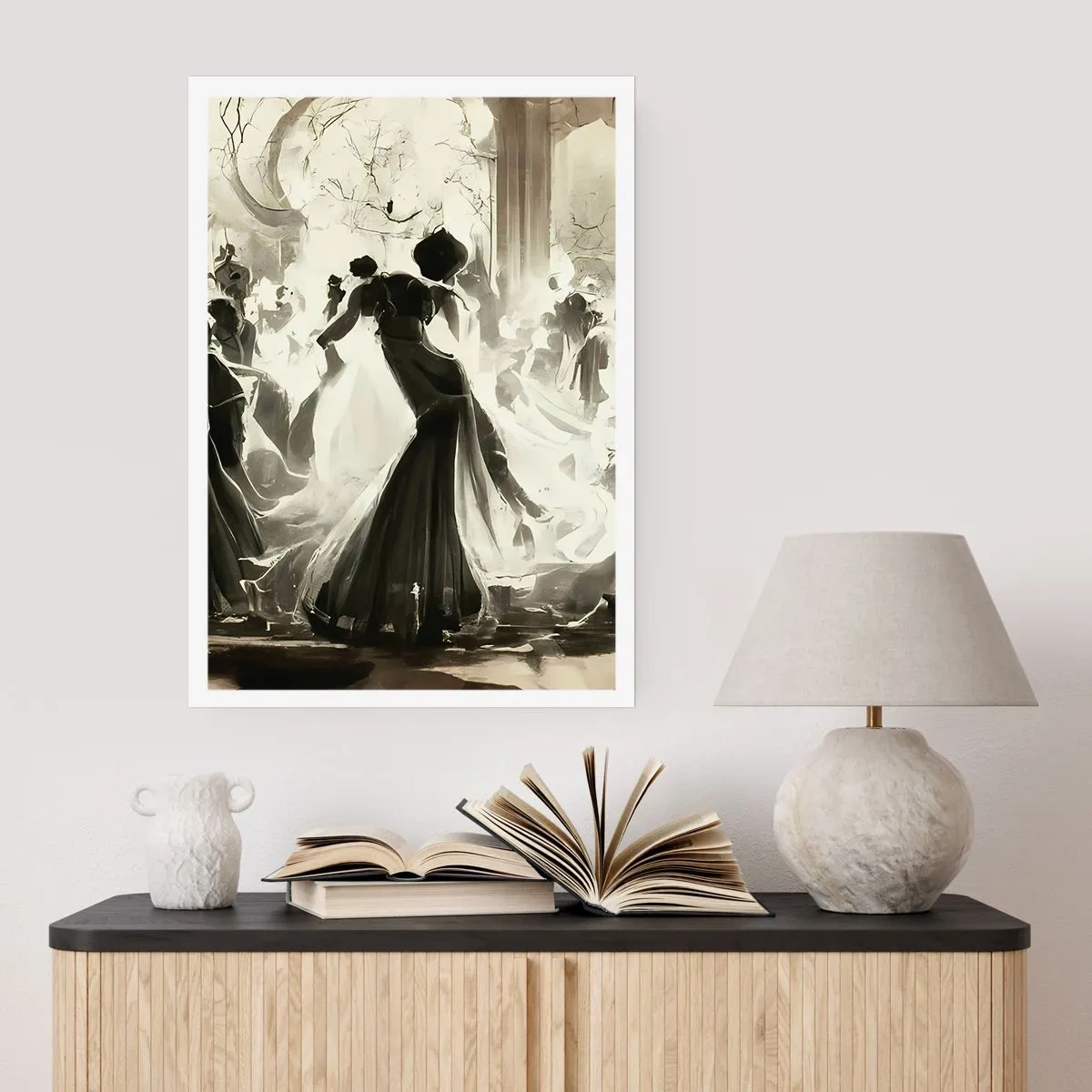 Poster - Ein eleganter Ball in Schwarz und Weiß - 50x70cm - Die große Maskerade - Moderne Wanddekoration für Wohnzimmer und Schlafzimmer ARTTOR