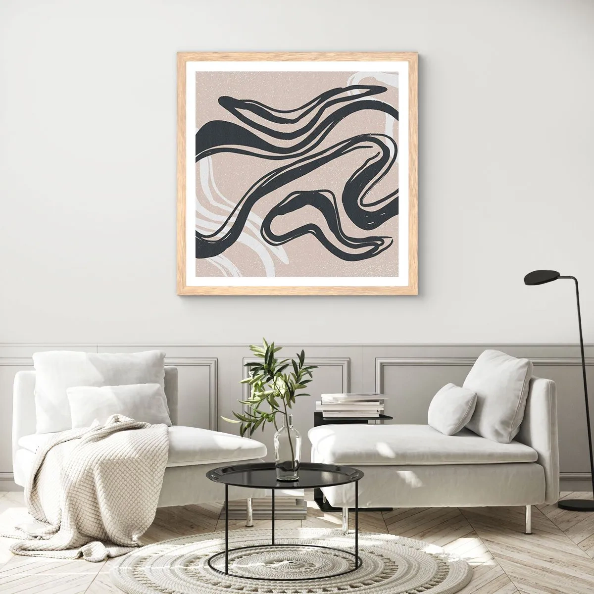 Poster in einem Rahmen aus heller Eiche - Vervielfachter Ausdruck - 50x50 cm