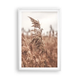 Poster in einem weißen Rahmen - Auf den Feldern ist es schon Herbst - 61x91 cm