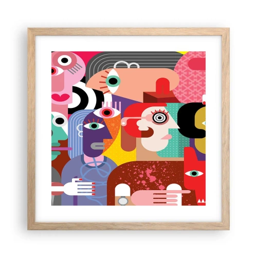 Poster in einem Rahmen aus heller Eiche - Wir sind von Herrn Picasso - 40x40 cm