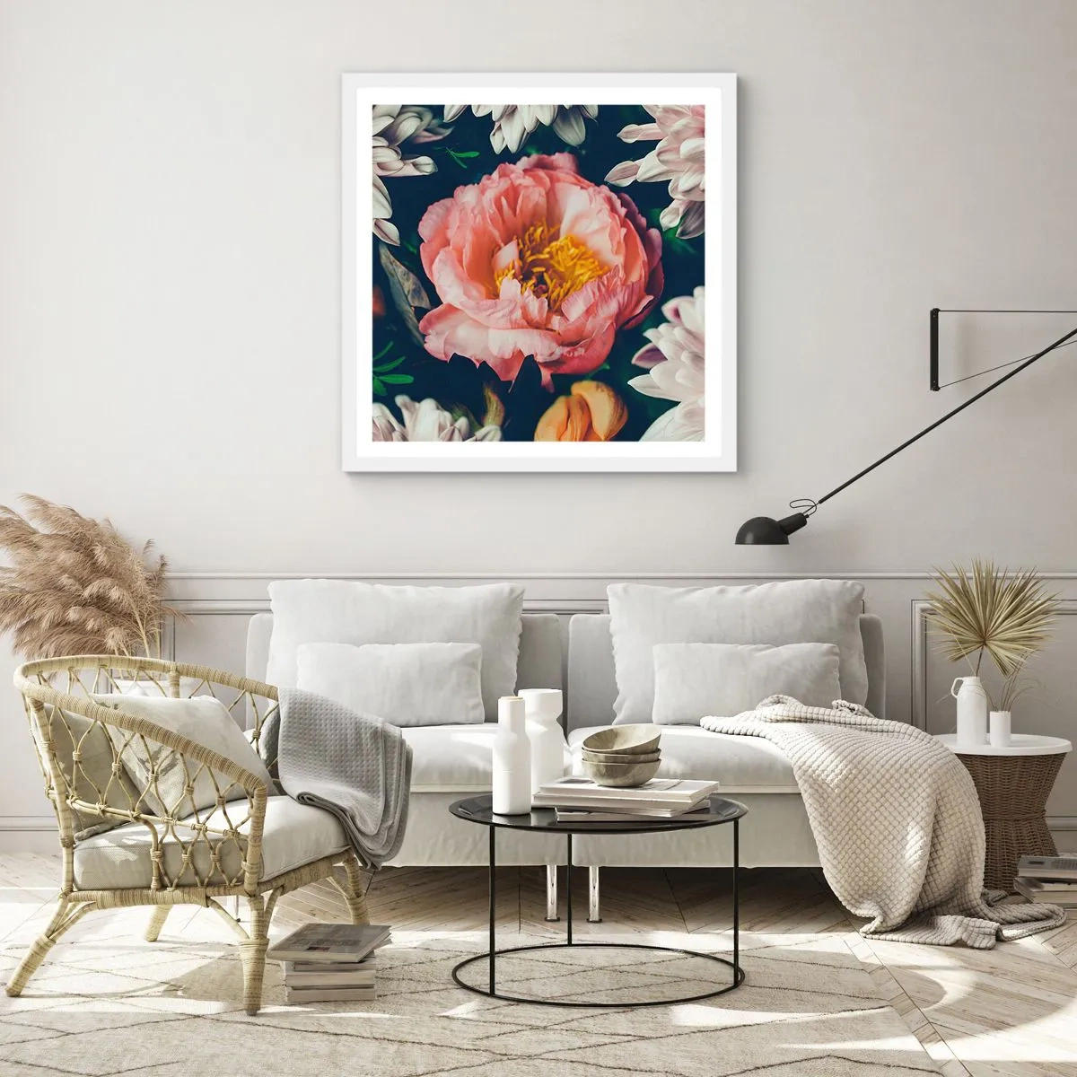 Poster in einem weißen Rahmen - Mit barocker Pracht - 50x50 cm