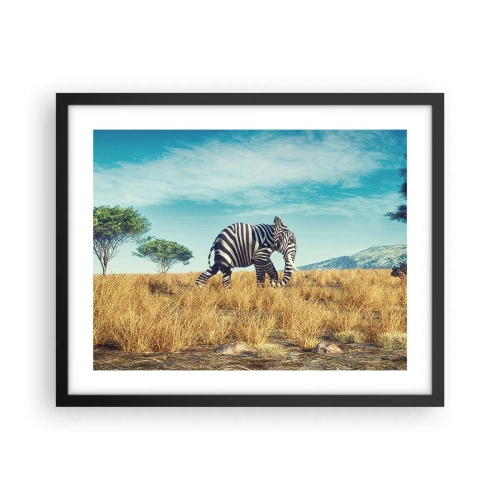 Poster in einem schwarzem Rahmen - Grau ist nicht mehr in Mode - 50x40 cm