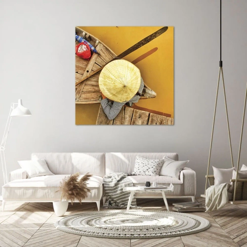 Bild auf Leinwand - Leinwandbild - Leben am Gelben Fluss - 70x70 cm