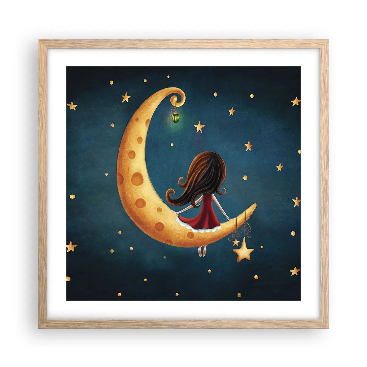 Poster in einem Rahmen aus heller Eiche - Einmal… - 50x50 cm