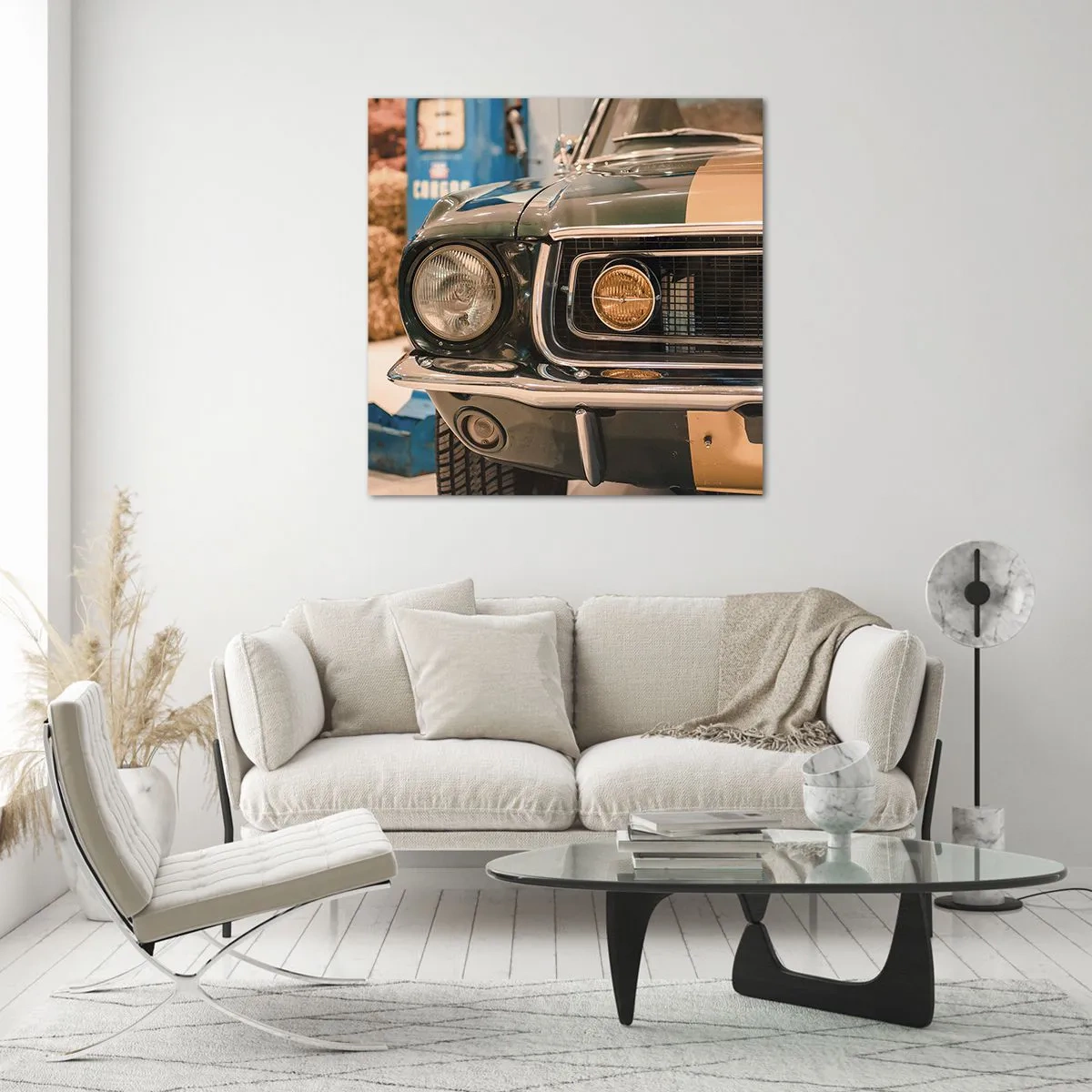 Glasbild - Bild auf glas - Treffen mit einer Legende - 50x50 cm