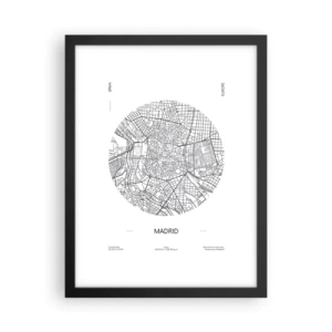 Poster in einem schwarzem Rahmen - Anatomie von Madrid - 30x40 cm