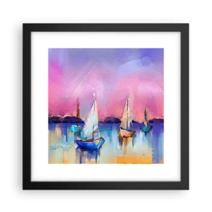 Poster in einem schwarzem Rahmen - Richtung: breites Wasser - 30x30 cm