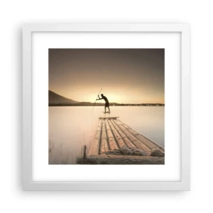 Poster in einem weißen Rahmen - Vor dem schlafen gehen - 30x30 cm