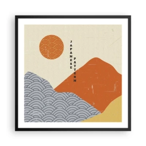 Poster in einem schwarzem Rahmen - Im japanischen Geist - 60x60 cm