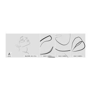 Fototapetenmuster Standard Eco - Die Drehungen und Wendungen der Träume - Das Gesicht einer Frau, Porträt einer Frau, Grafik - 100x30 cm