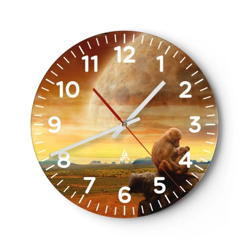 Wanduhr - Glasuhr - Die Liebe ist überall gleich - 40x40 cm