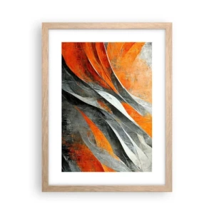 Poster in einem Rahmen aus heller Eiche - Hitze und Kälte - 30x40 cm