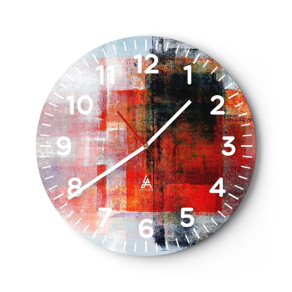 Wanduhr - Glasuhr - Komposition leuchtet - 40x40 cm