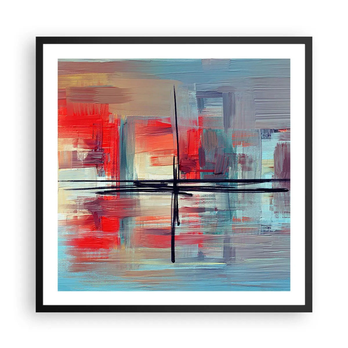 Poster in einem schwarzem Rahmen - Landschaft in einer unbekannten Dimension - 60x60 cm