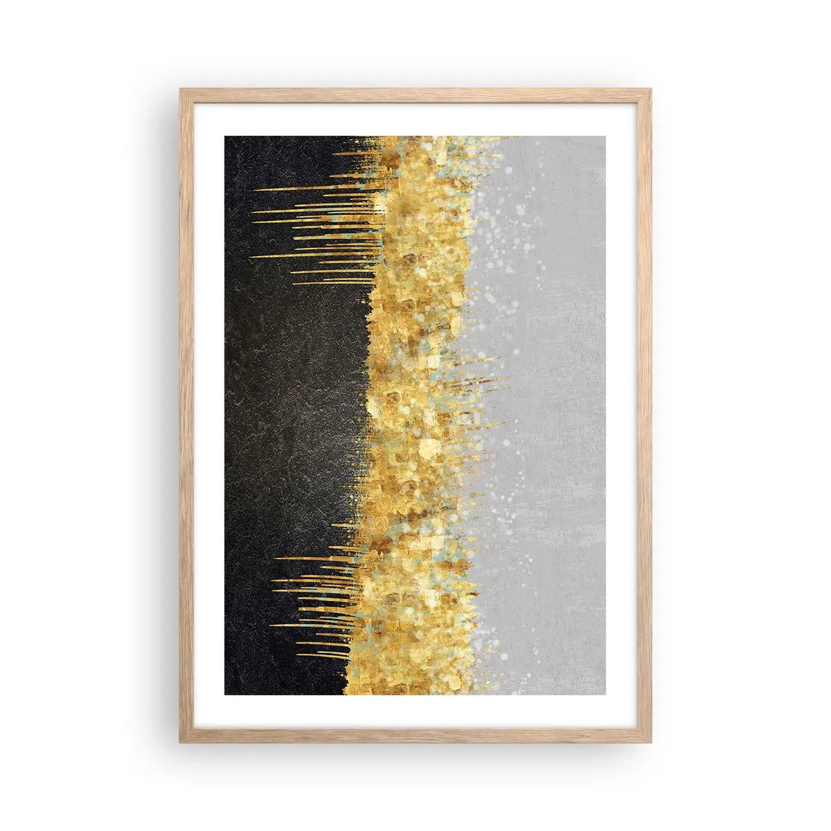 Poster in einem Rahmen aus heller Eiche - Nach innen und nach oben - 50x70 cm