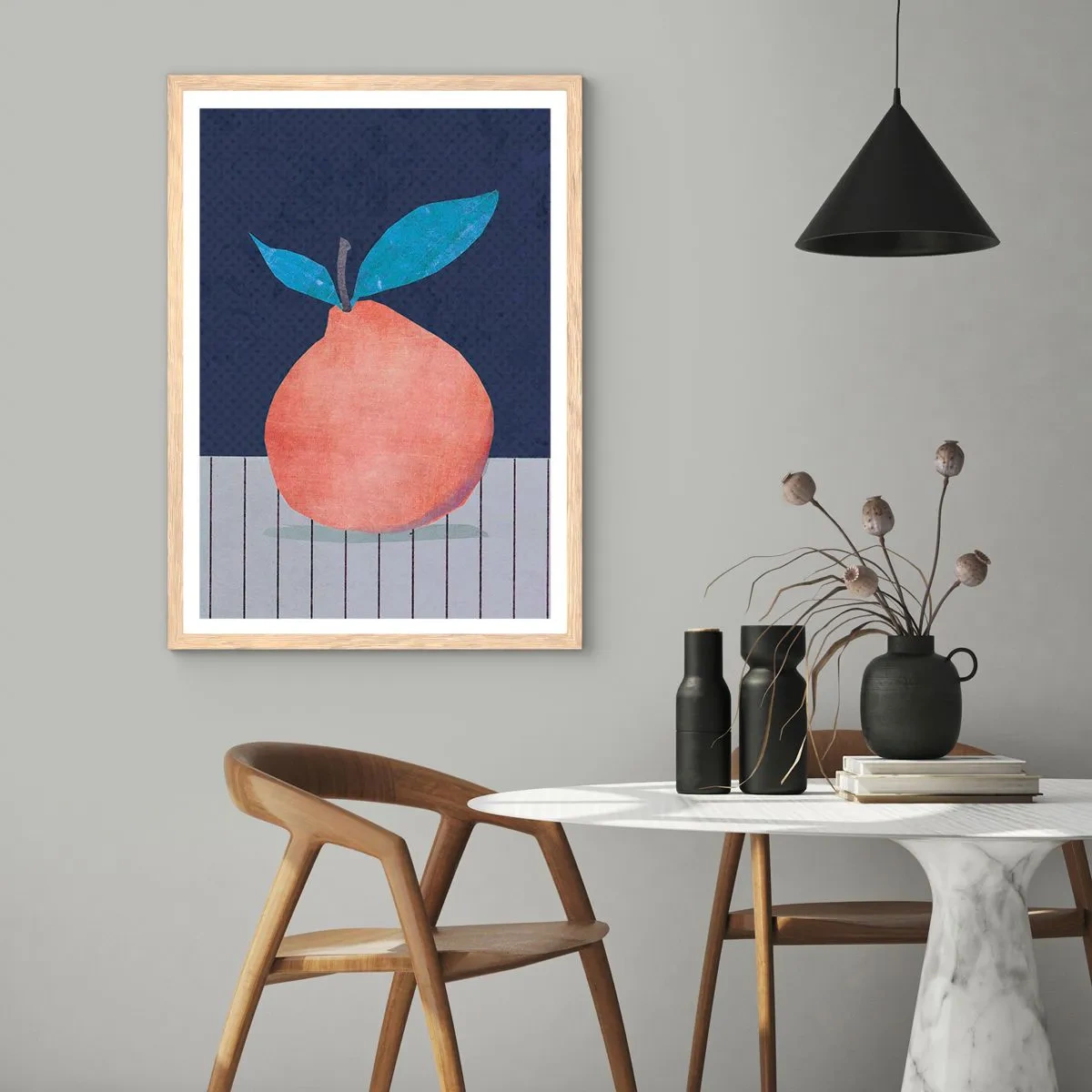 Poster in einem Rahmen aus heller Eiche - Konvexität und Ebene - 40x50 cm