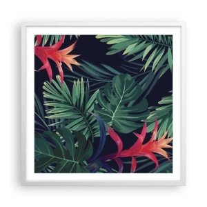 Poster in einem weißen Rahmen - Im Grünen in Flammen gehen - 60x60 cm