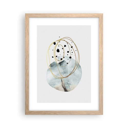 Poster in einem Rahmen aus heller Eiche - Vom Weltraum umarmt - 30x40 cm