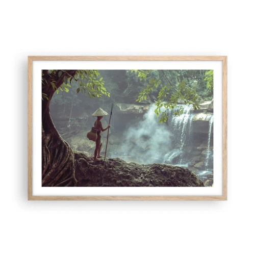 Poster in einem Rahmen aus heller Eiche - Befreundet mit der Natur - 70x50 cm