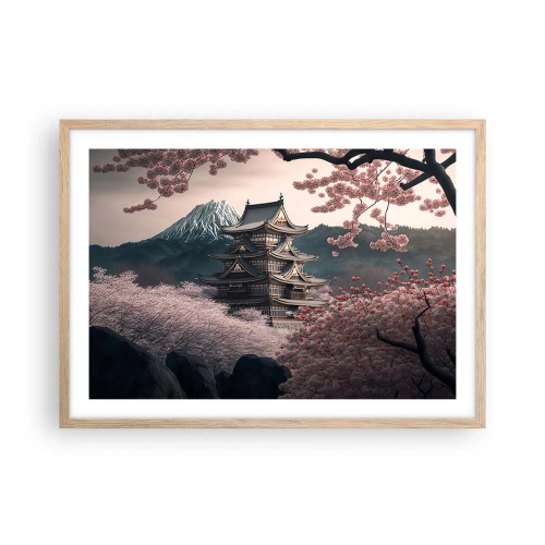 Poster in einem Rahmen aus heller Eiche - Land der Kirschblüten - 70x50 cm